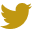 Twitter Logo - Gold